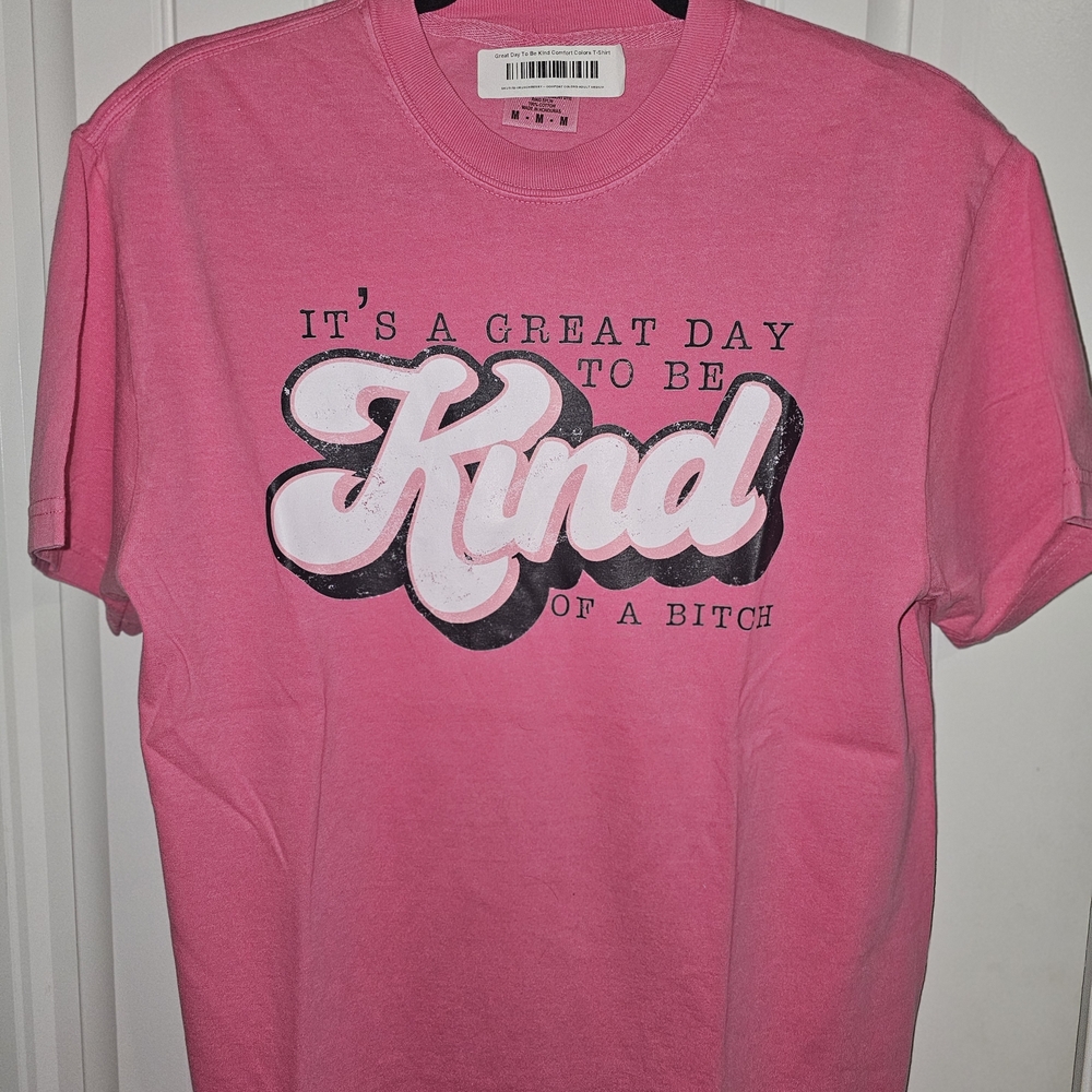 Comfort Colors Pink Short Sleeve Tee with Retro Design